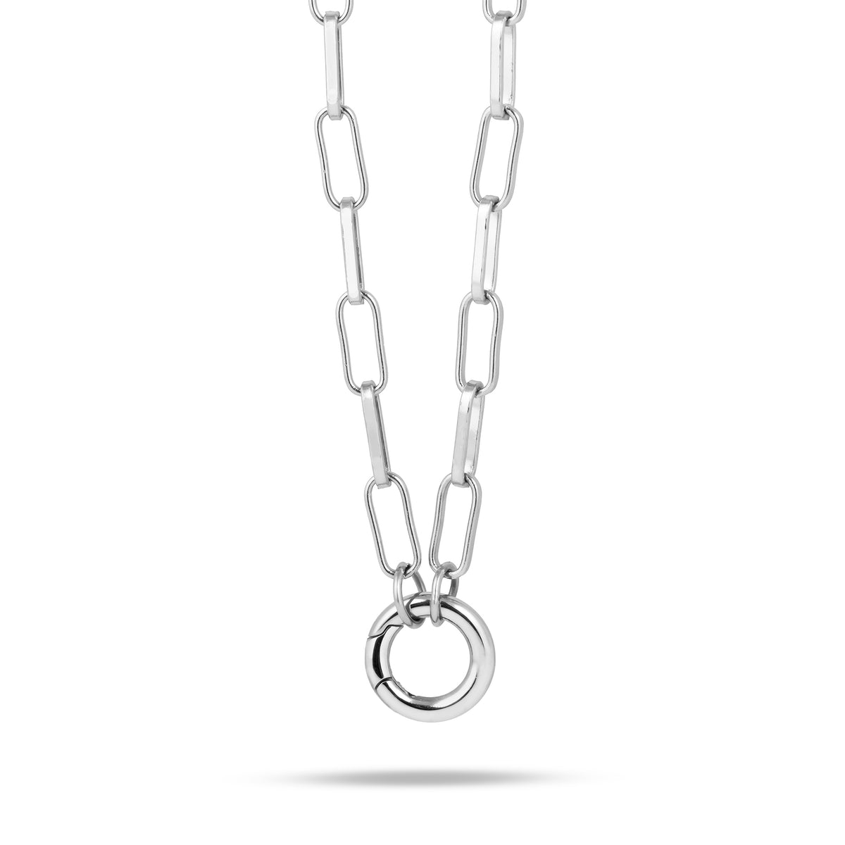 Loose letter & birthstone link chain silver - Personalized