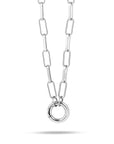 Loose letter & birthstone link chain silver