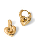 Bubble heart earring gold - Stainless steel