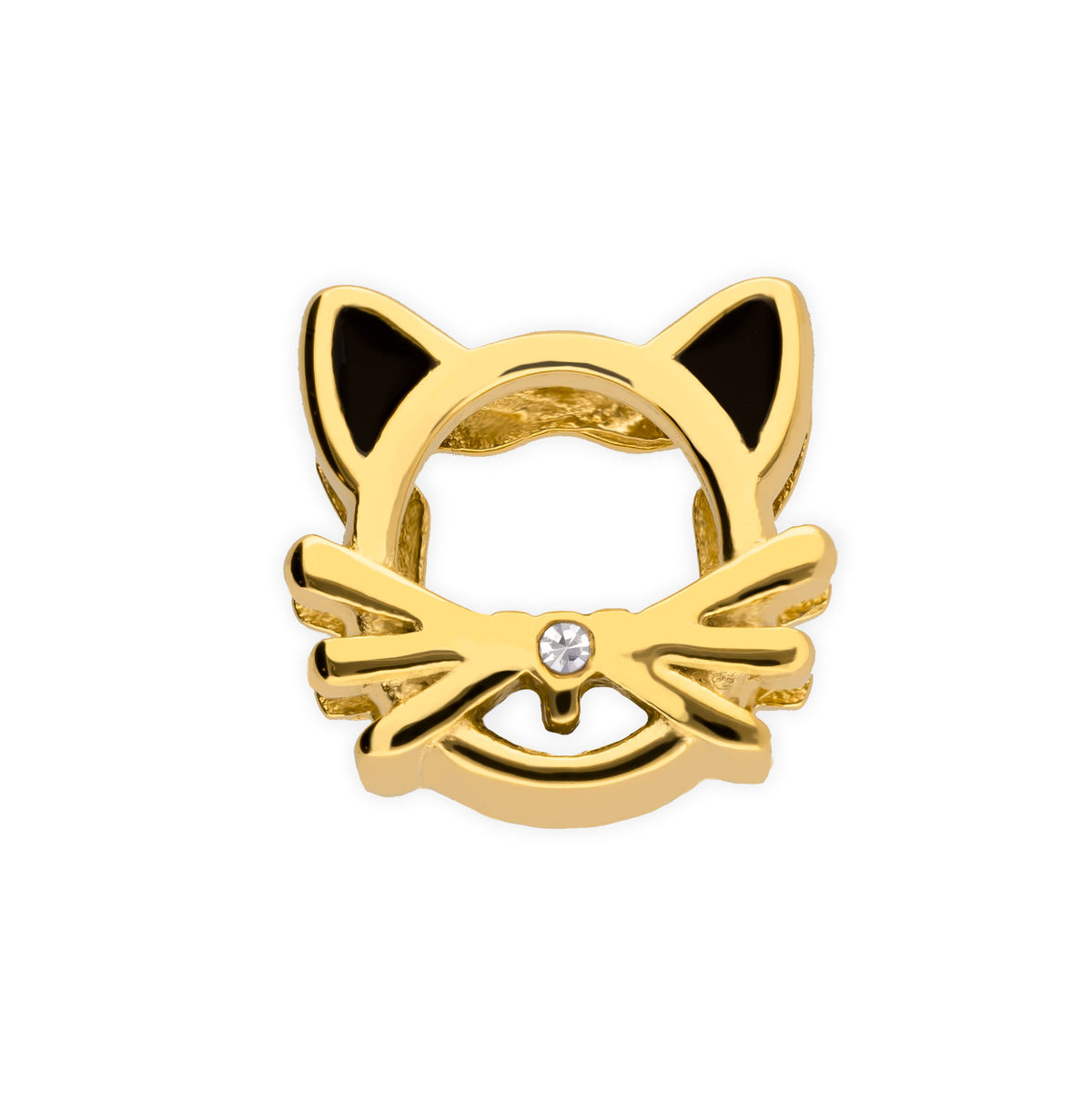 Mesh charm cat gold - Stainless steel