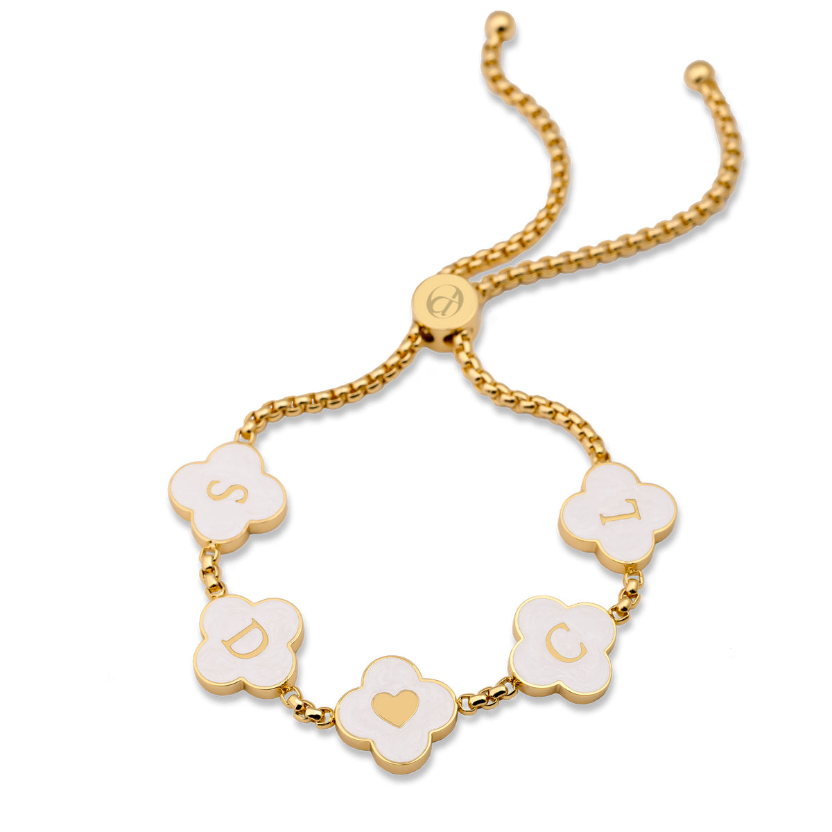 Clover seashell bracelet gold 18K - Personalized