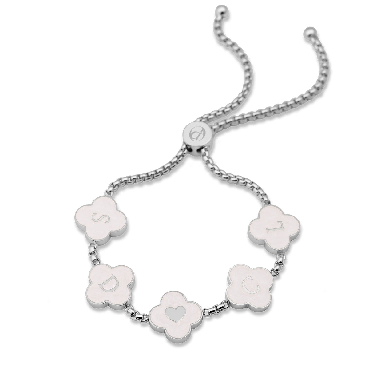 Clover seashell bracelet silver - Personalized