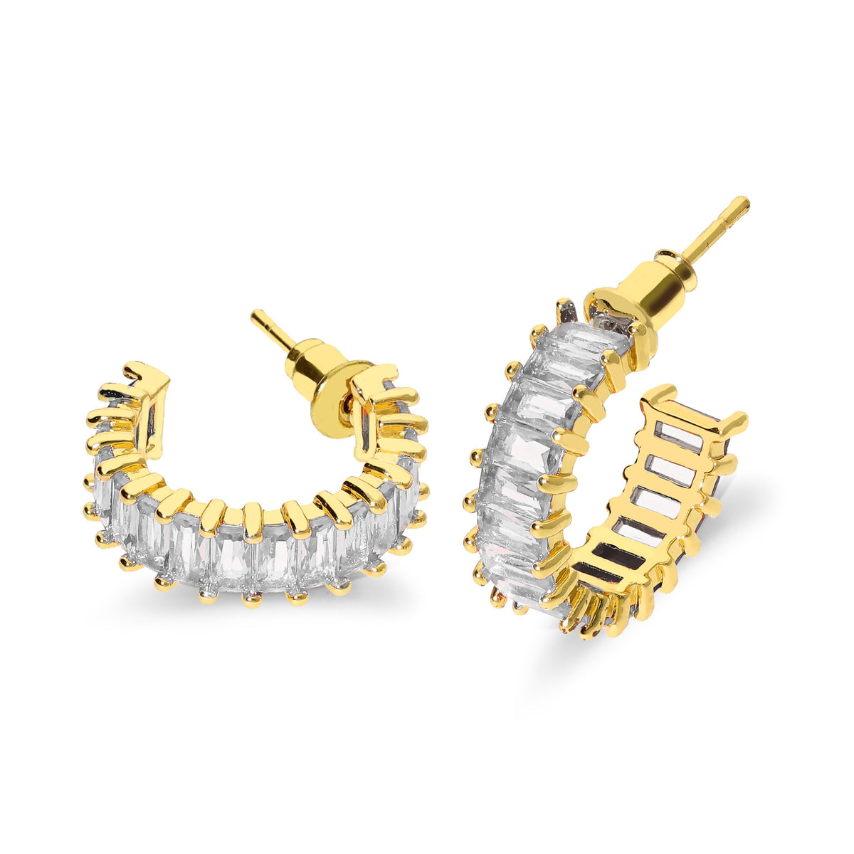 Coral stone earring white gold - Stainless steel