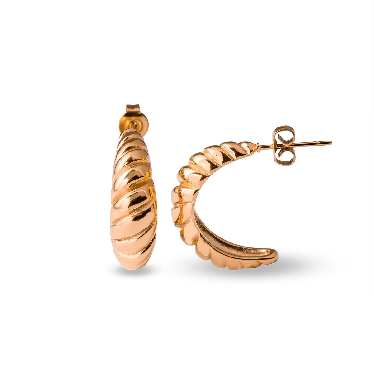 Croissant earring rosé gold - Stainless steel