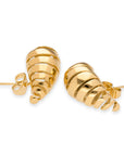 Curled drop earrings gold - Stainless steel