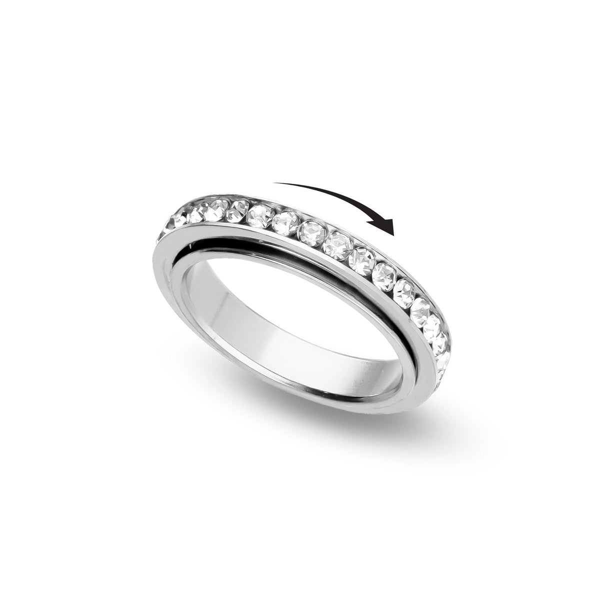Fidget stones ring gold - Stainless steel