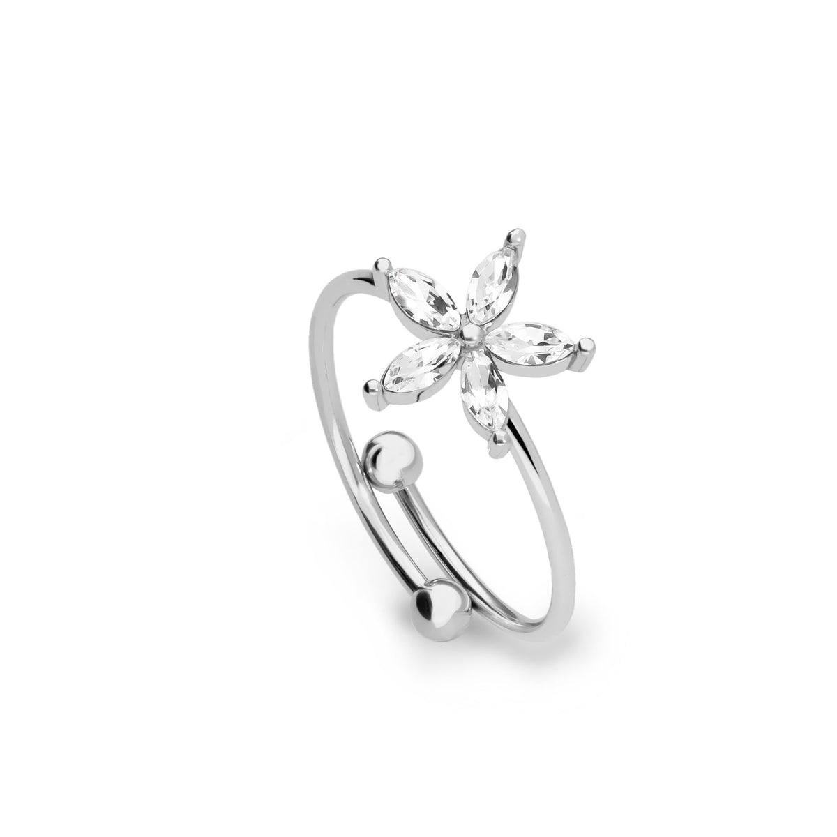 Flower ring silver - Stainless steel