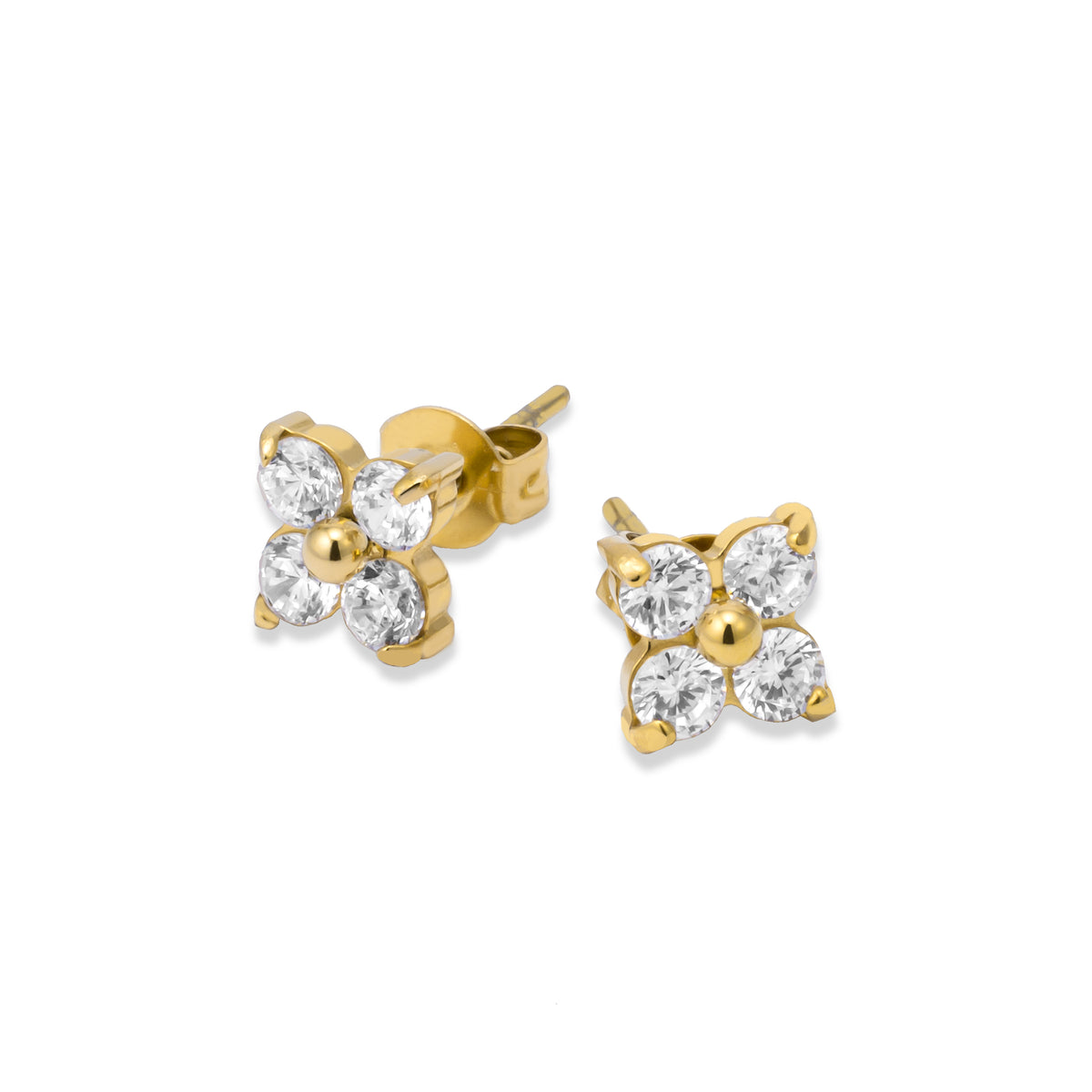 Mini blossom earrings gold 18K - Stainless steel