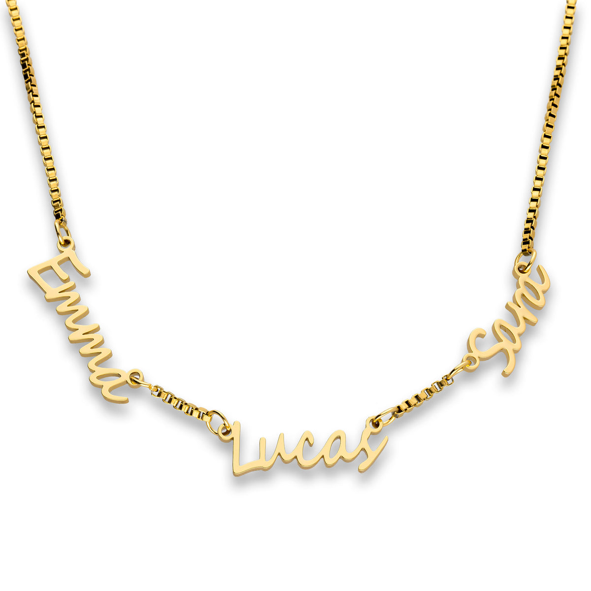 Multi name necklace gold - Personalized