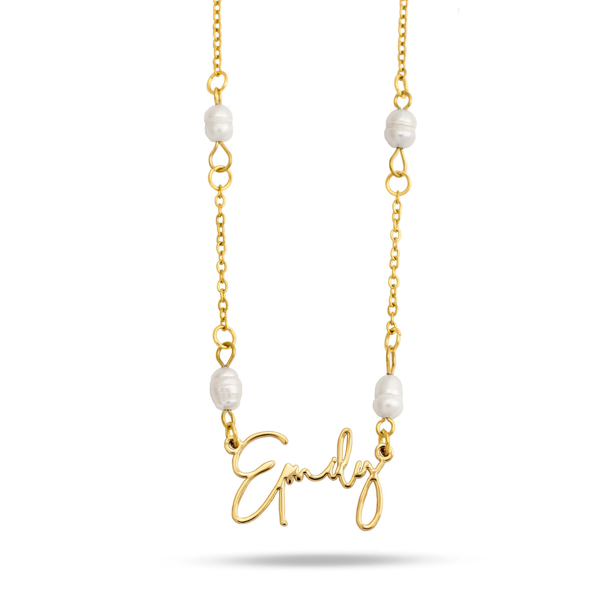 Pearl Noa name necklace gold - Personalized