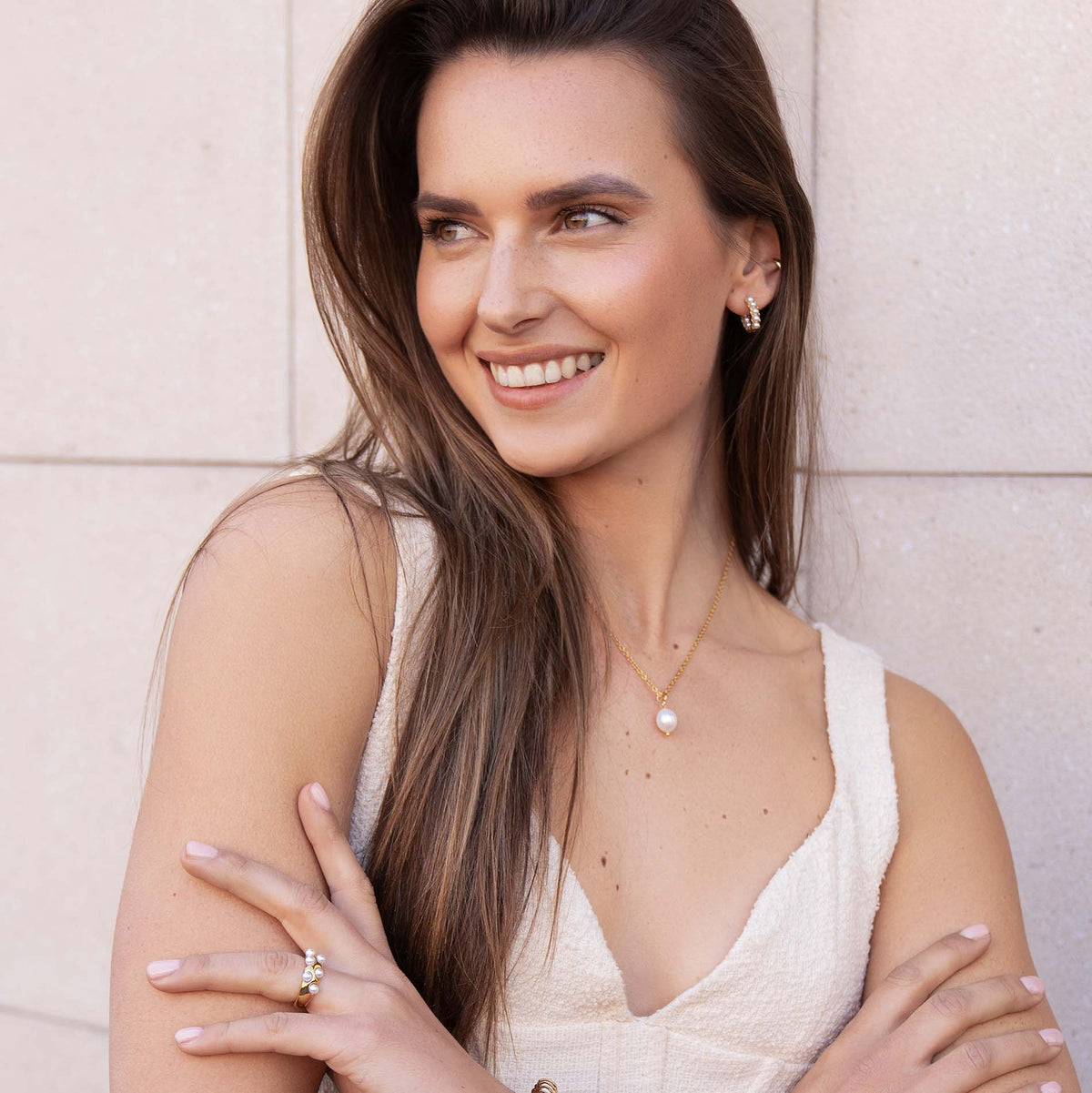 Pearl single necklace - Tarnish free