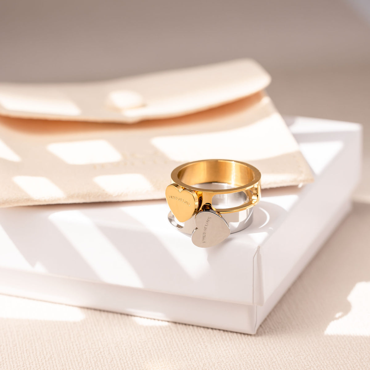 Heart ring - stainless steel