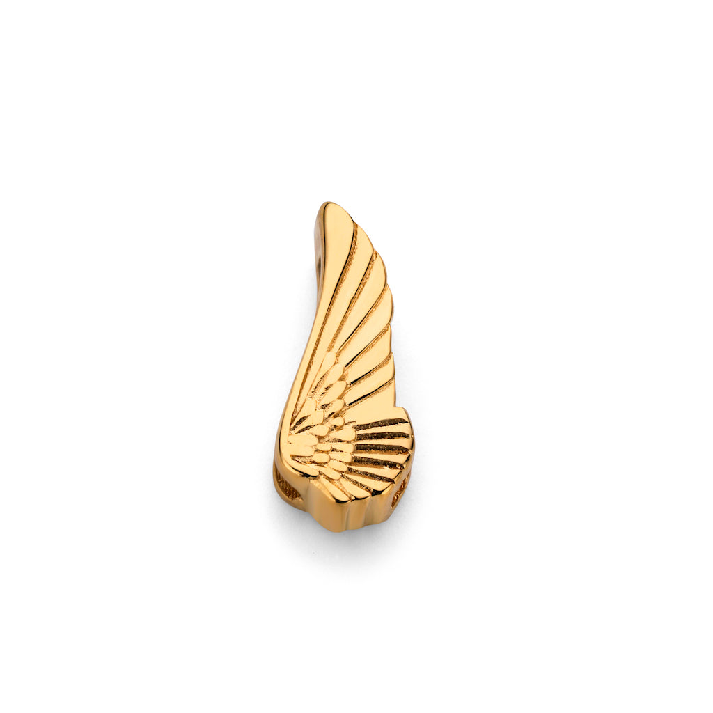 Mesh charm angel wing gold - Stainless steel