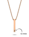 Bar cube initial rosé gold - Personalized