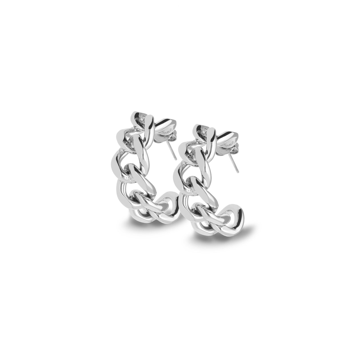 Chain earring silver - Stainless steel