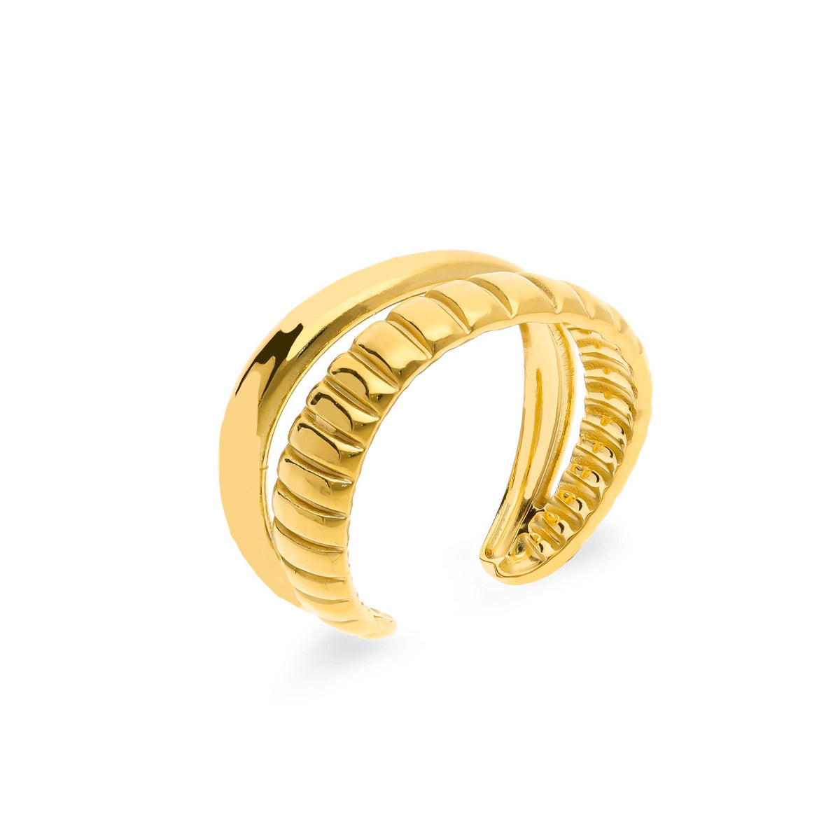 Duo ring gold - Stainless steel