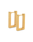Rectangle earring gold - Stainless steel