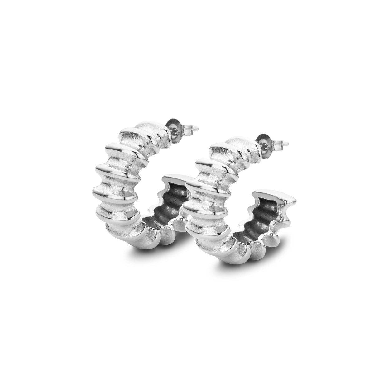 Wave earring silver - Stainless steel
