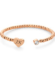 Heart ball bangle rosé gold - Personalized