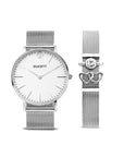 Silver mesh watch + Mesh bracelet luxe - Personalized