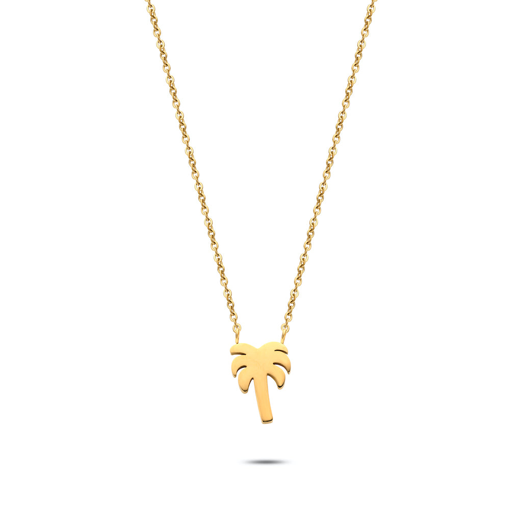 Palm tree necklace gold - Stainless steel