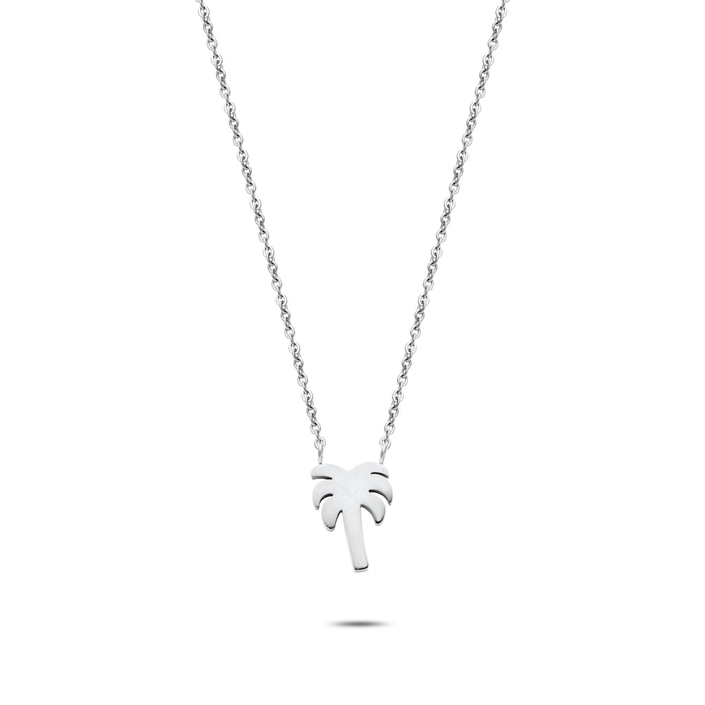 Palm tree necklace silver -Stainless steel