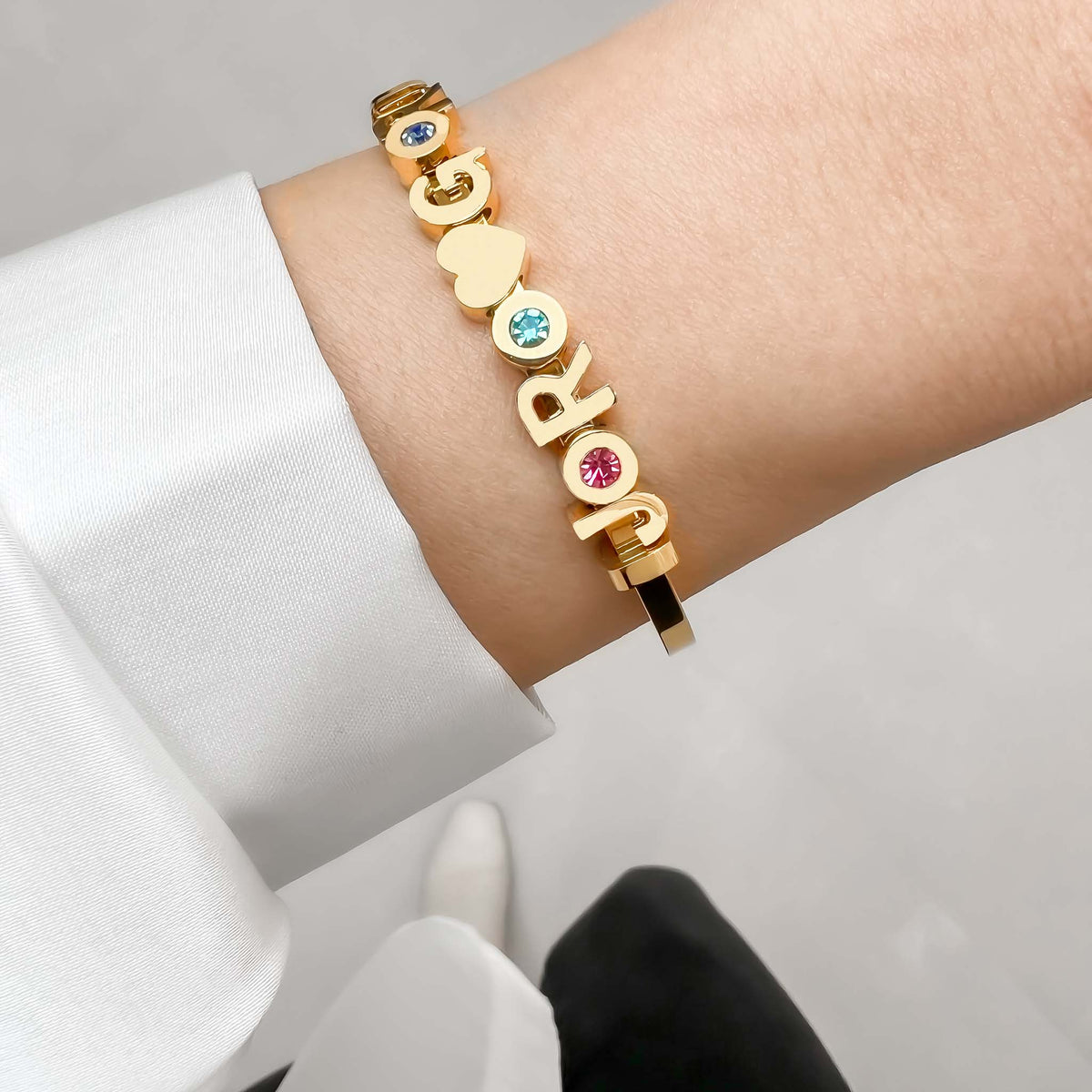 Letter bangle - Stainless steel