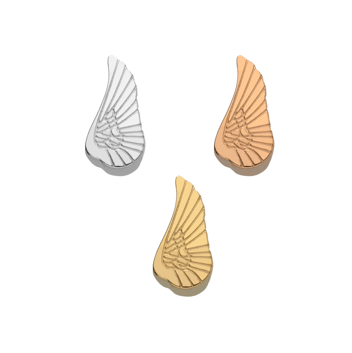 Letter charm angel wing - Stainless steel