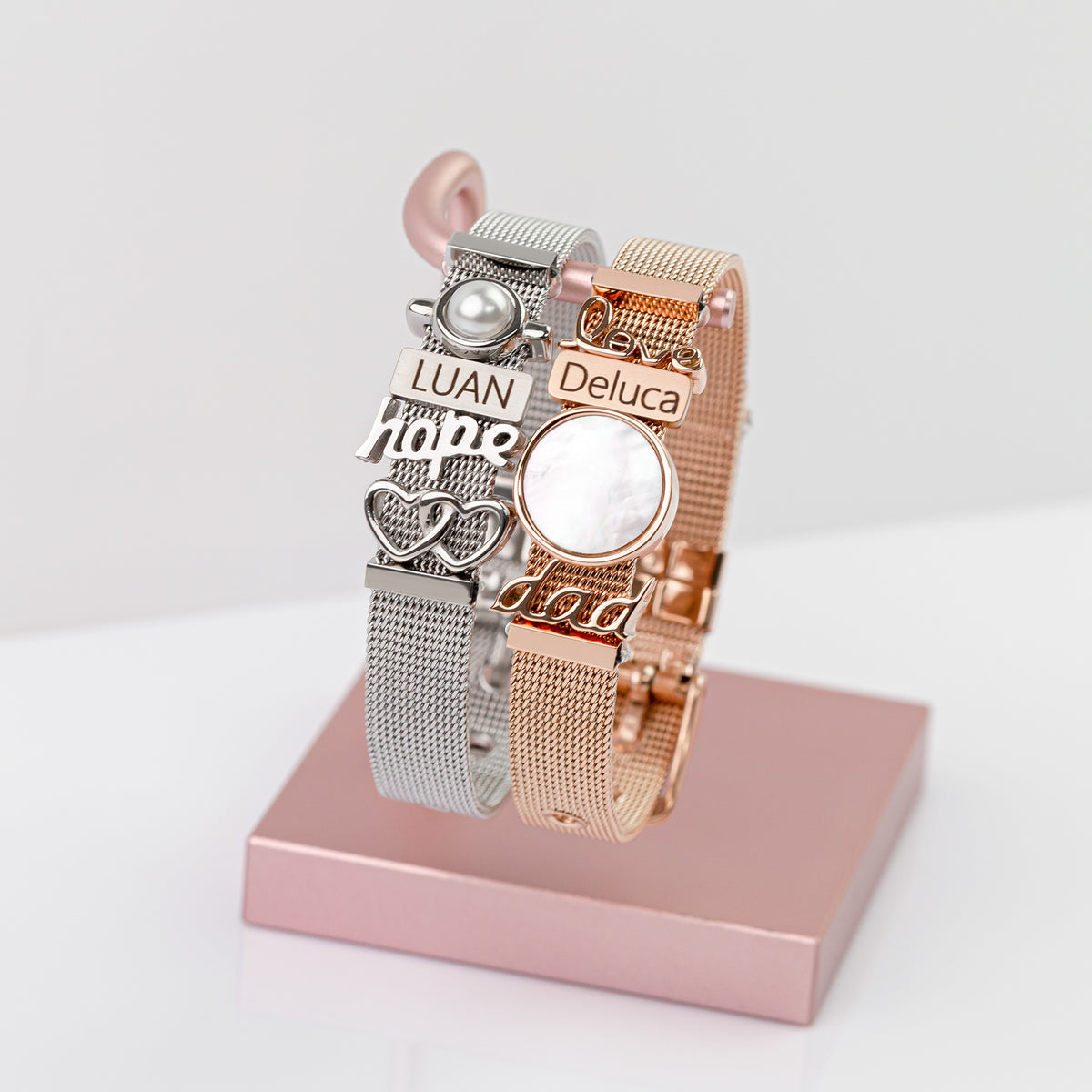 Mesh charm seashell rosé gold - Tarnish free