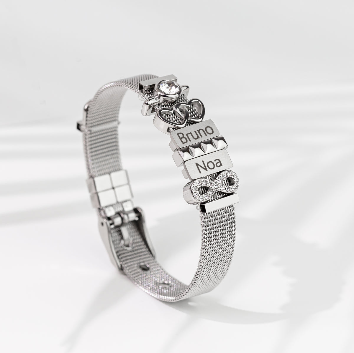Mesh charm stone silver - Tarnish free