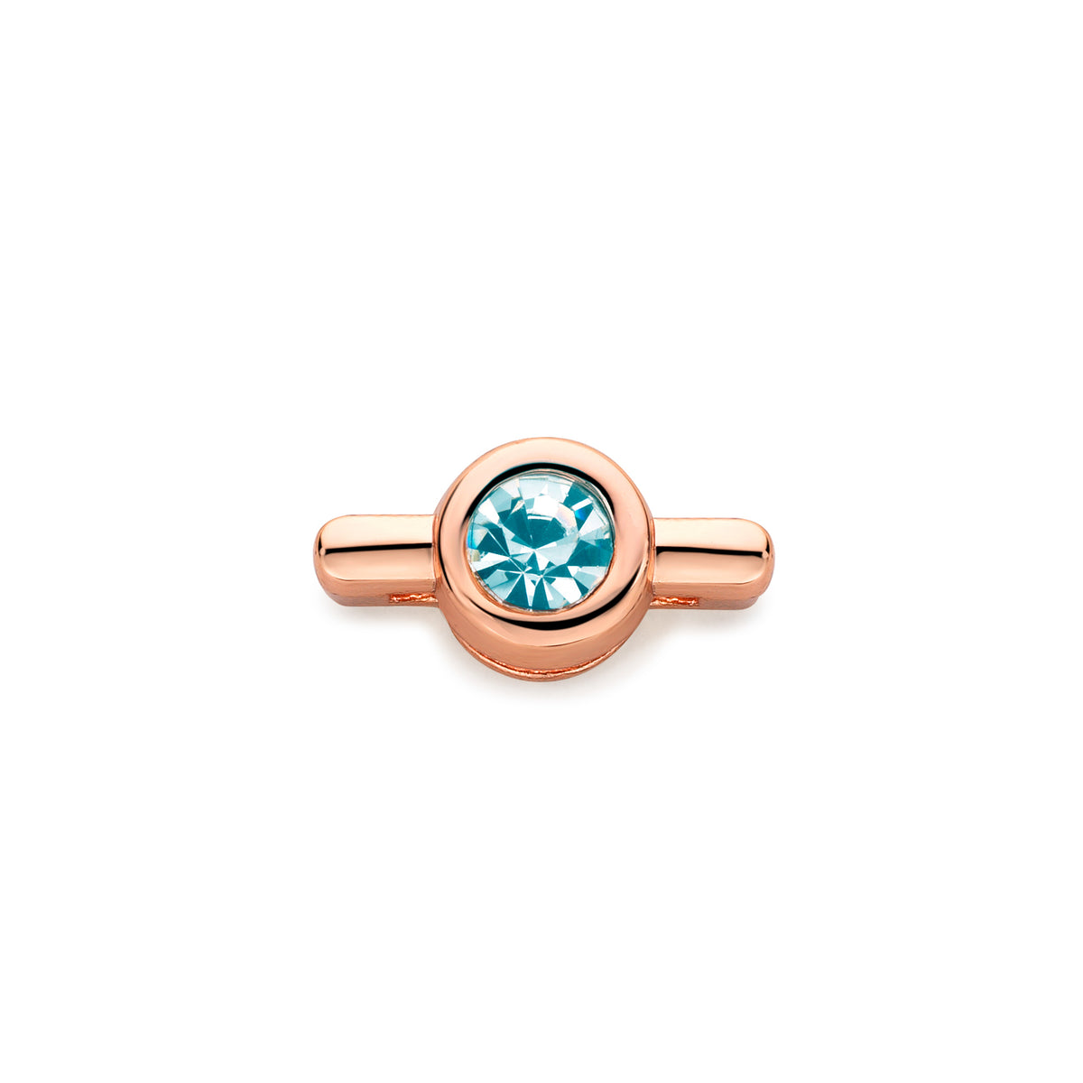 Mesh charm stone rosé gold blue - Stainless steel