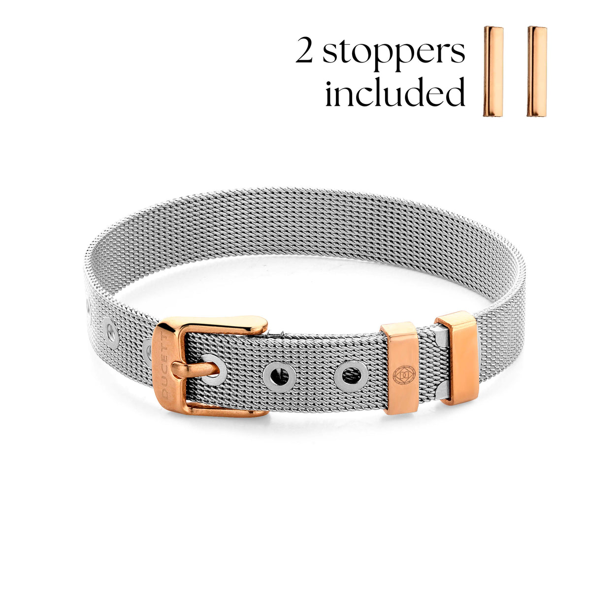 Mesh bracelet silver/rosé gold - Stainless steel