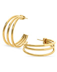 Multilayer earring gold - Stainless steel