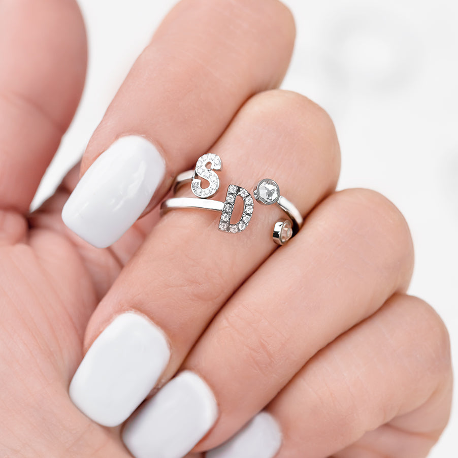 My letter ring silver - Personalized