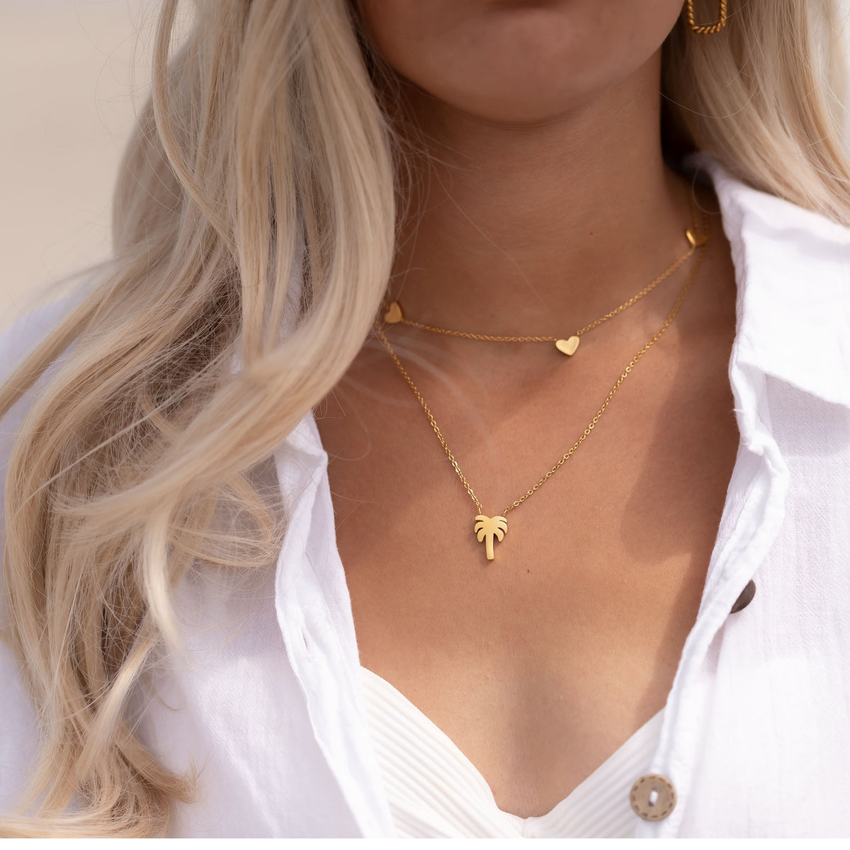 Palm tree necklace - Tarnish free