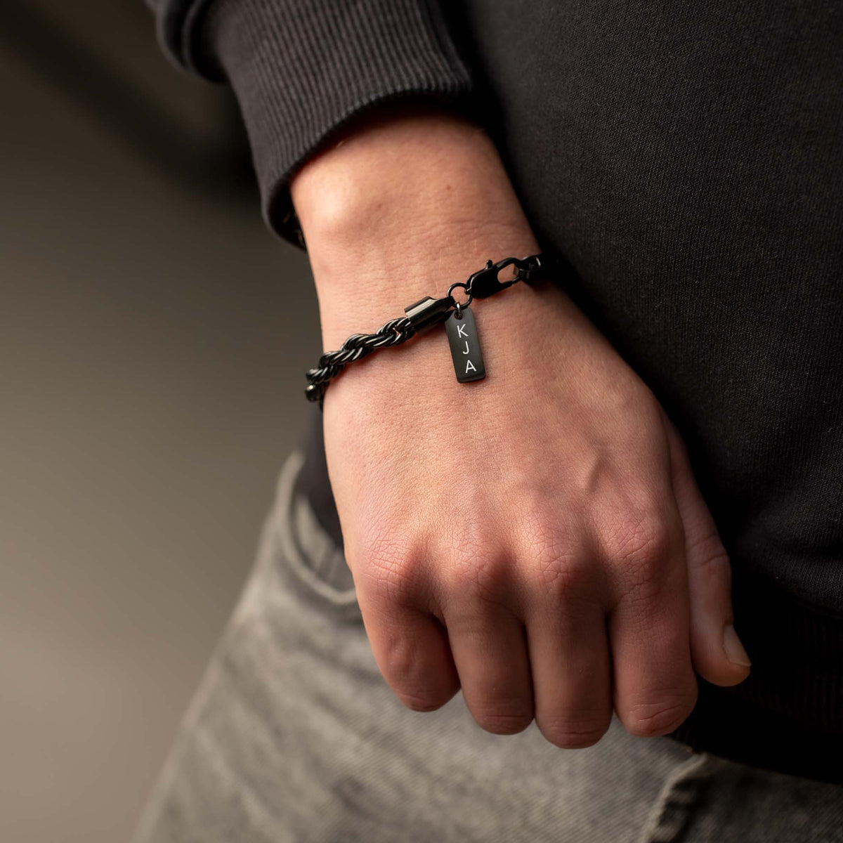Twisted rope black - Personalized
