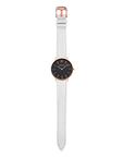 White leather strap rosé gold - Stainless steel
