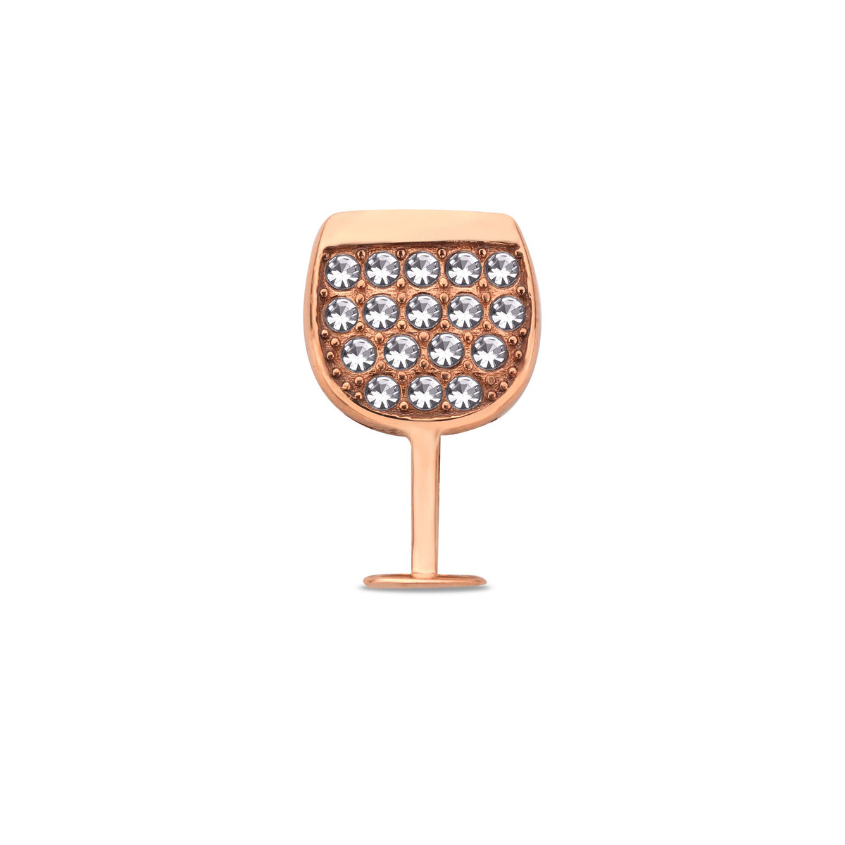 Mesh charm wine glass rosé gold - Stainless steel