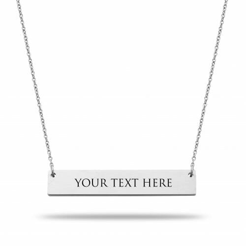 Bar necklace silver - Personalized