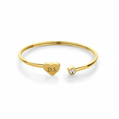 Heart bangle gold - Personalized