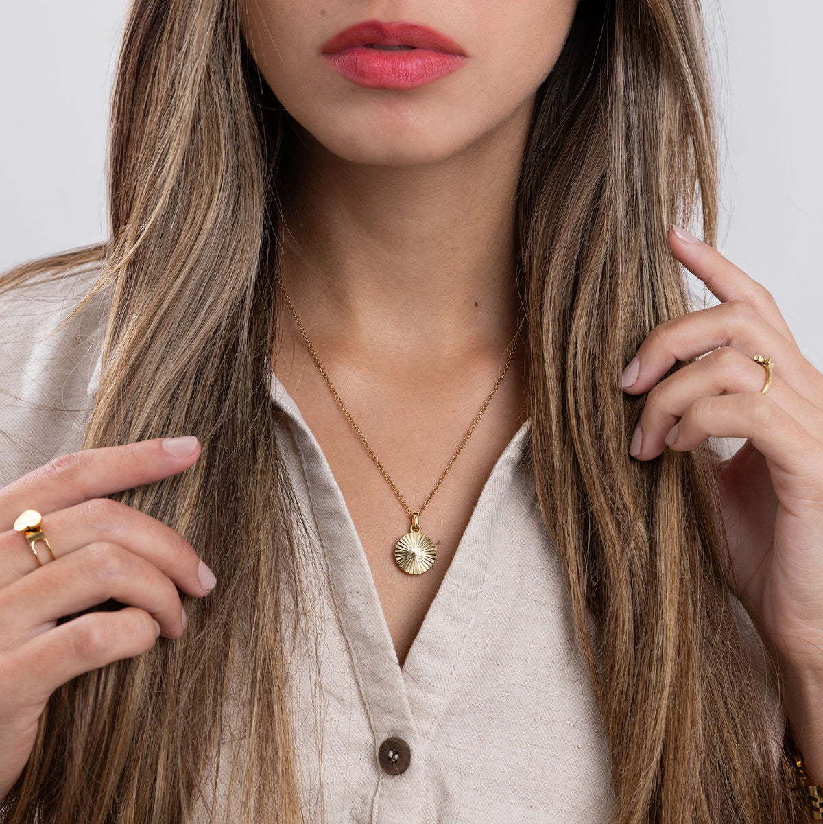 Sunray locket gold - Tarnish free