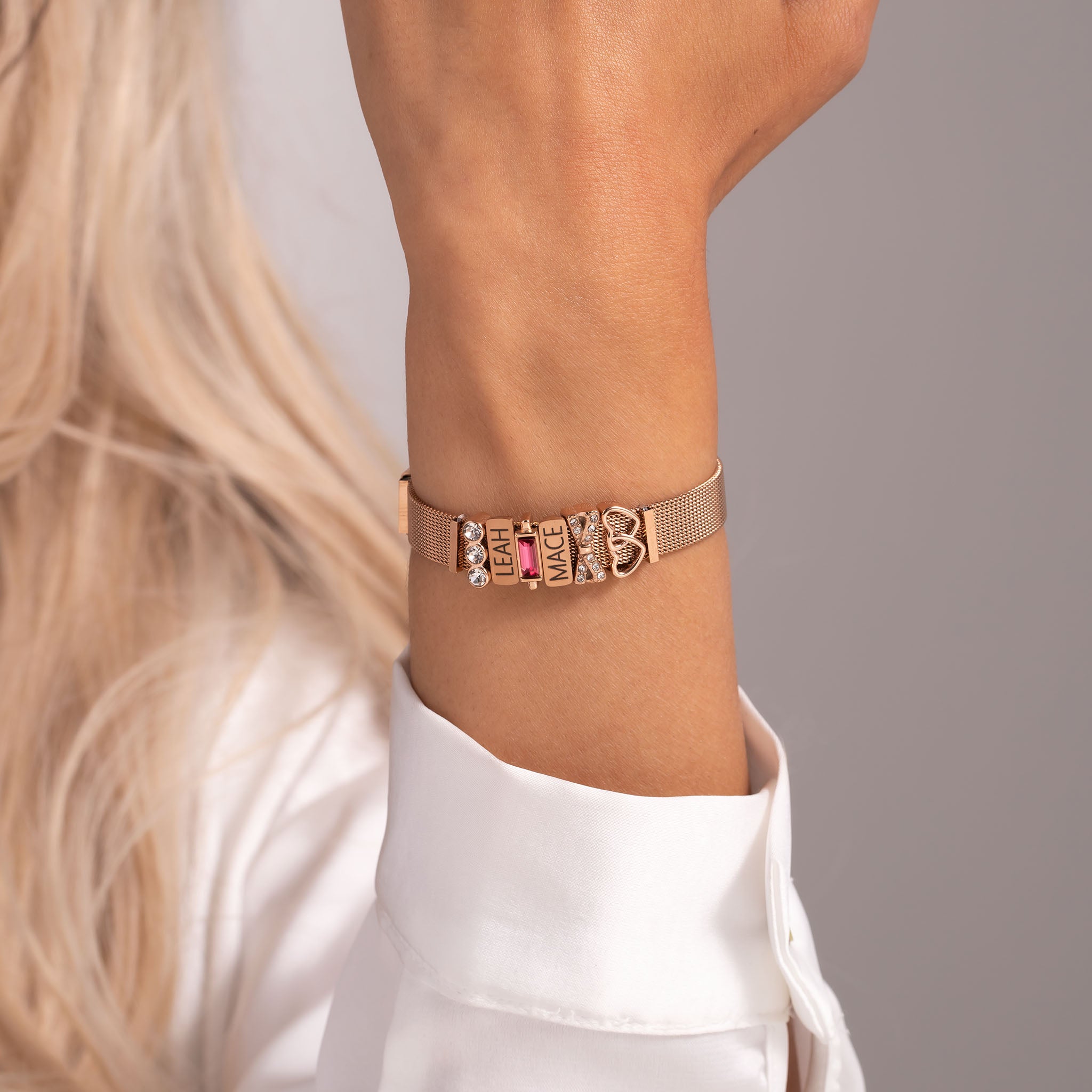 Mesh bracelet rosé gold