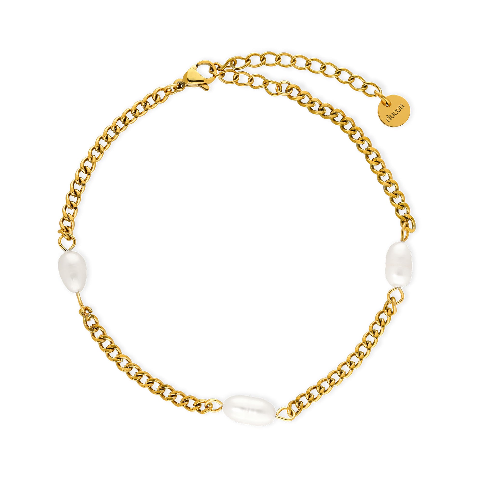 Pearl anklet gold - Stainless steel
