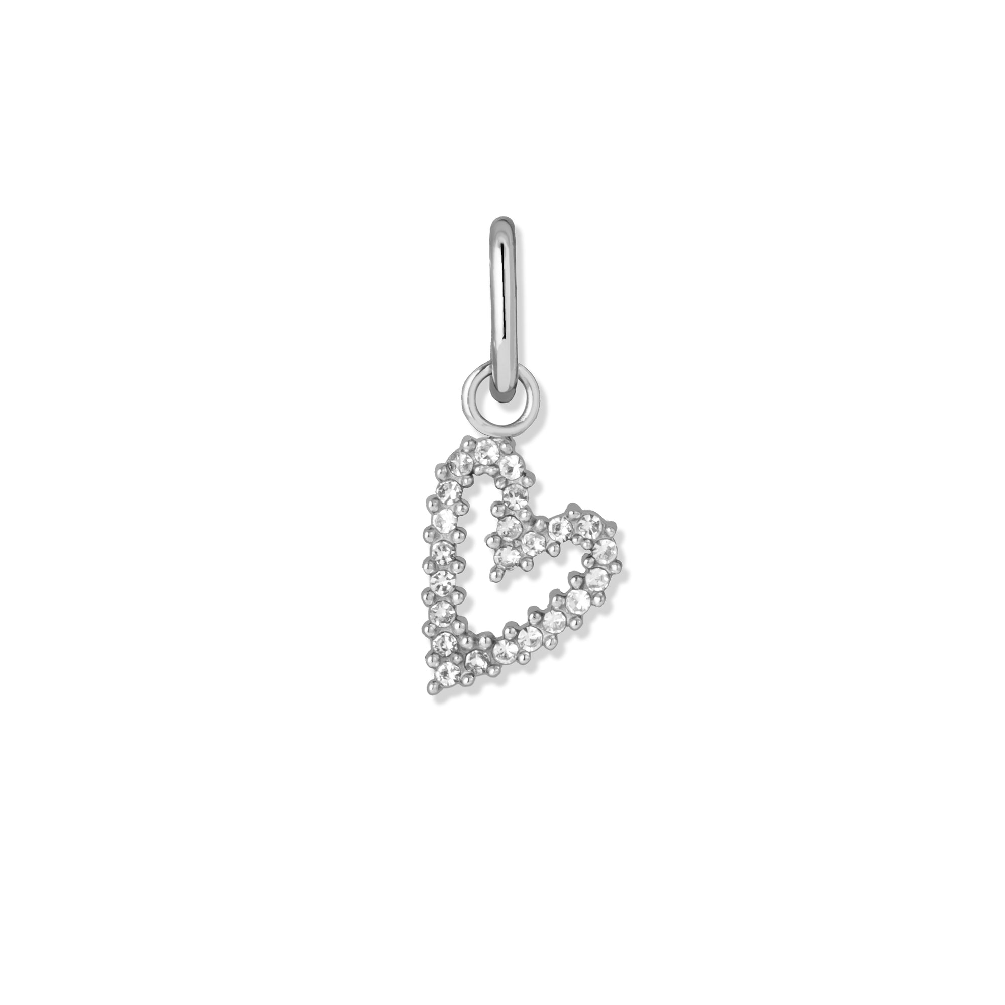 Aura charm heart silver