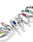 Birthstone ring silver