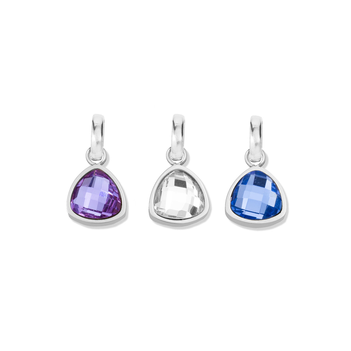 Birthstone charm silver - Zirconia stones