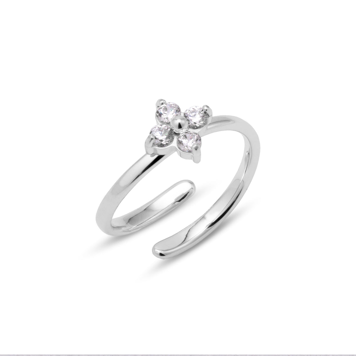 Mini blossom ring silver - Stainless steel