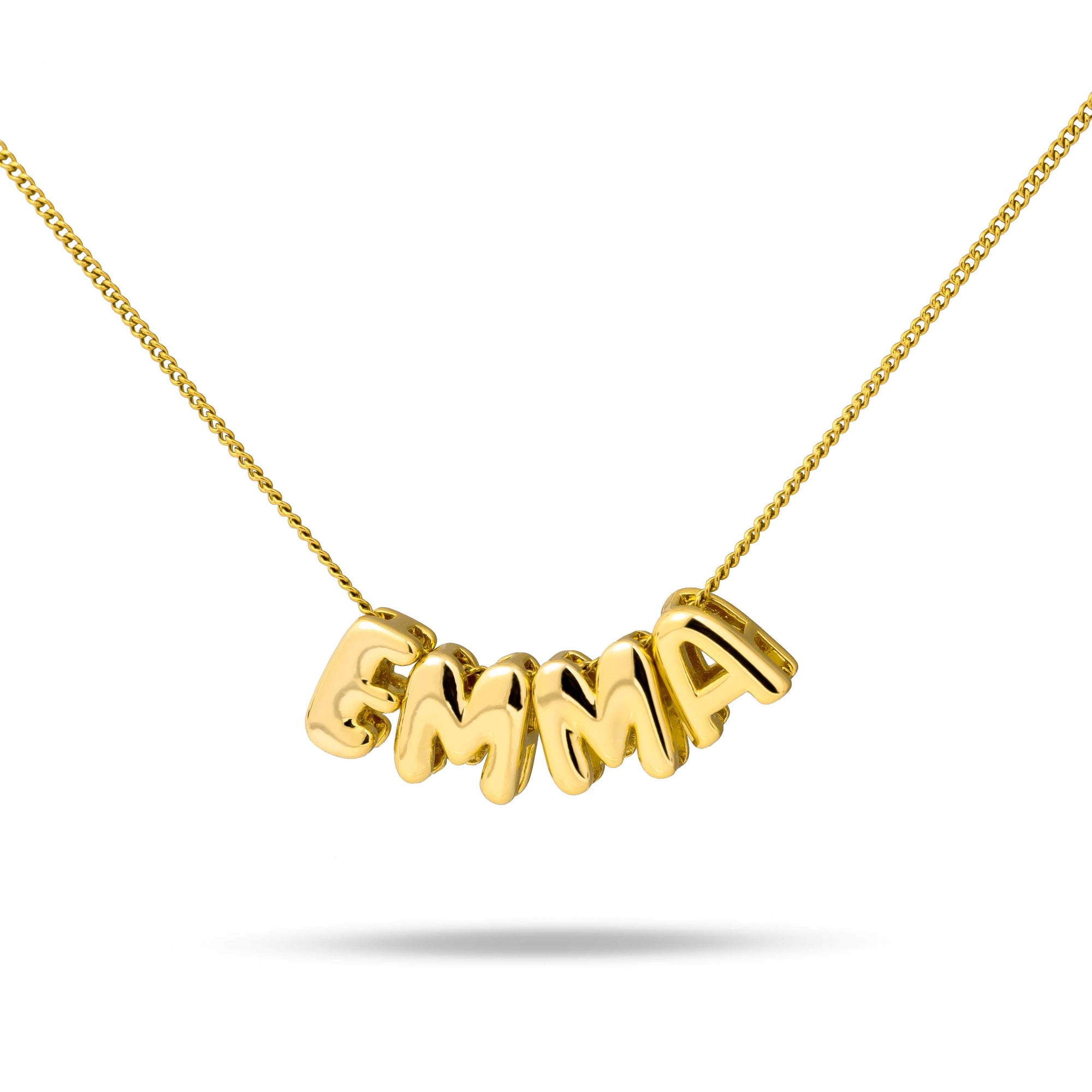 Bubble initials necklace gold - Personalized