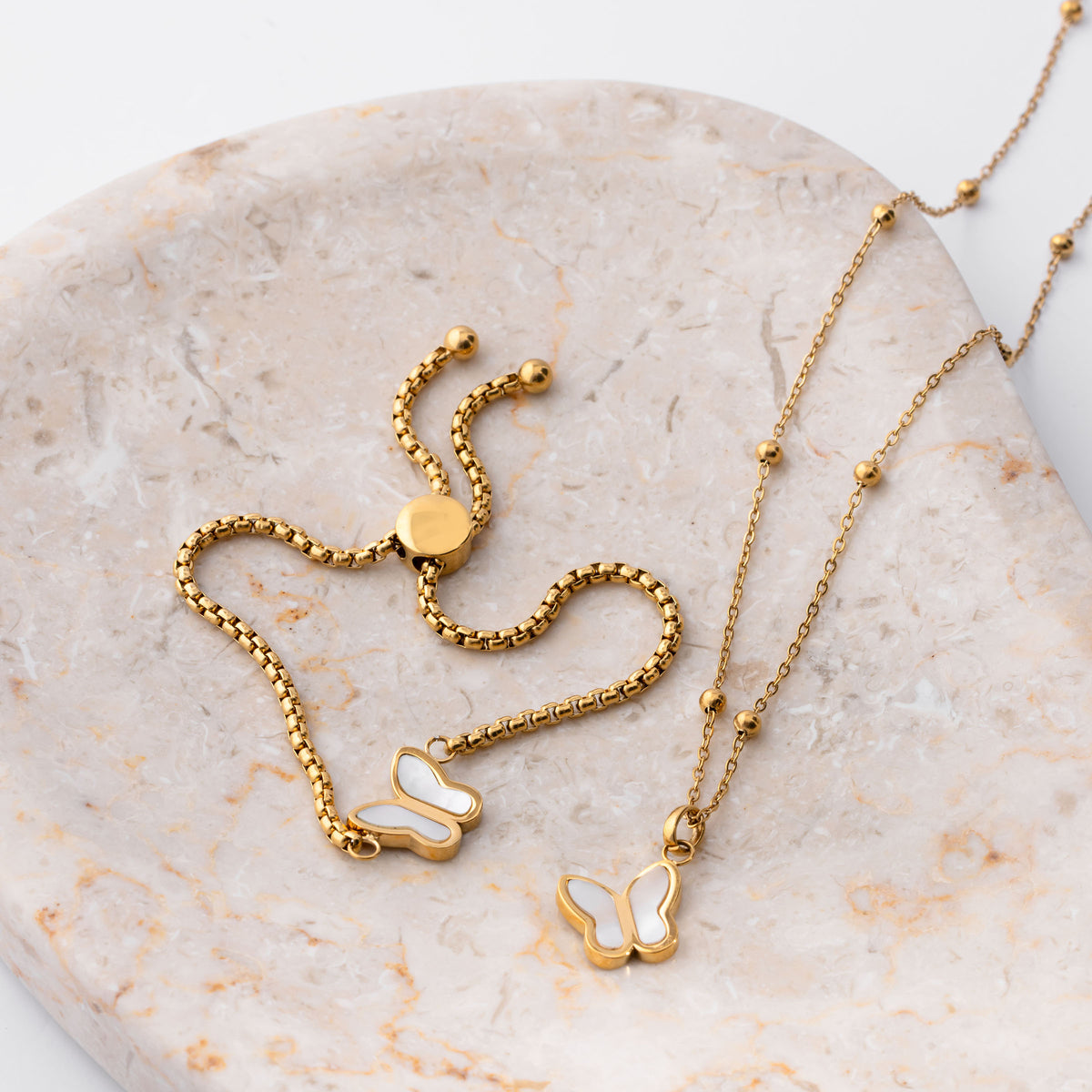 So Butterfly bracelet gold - worn