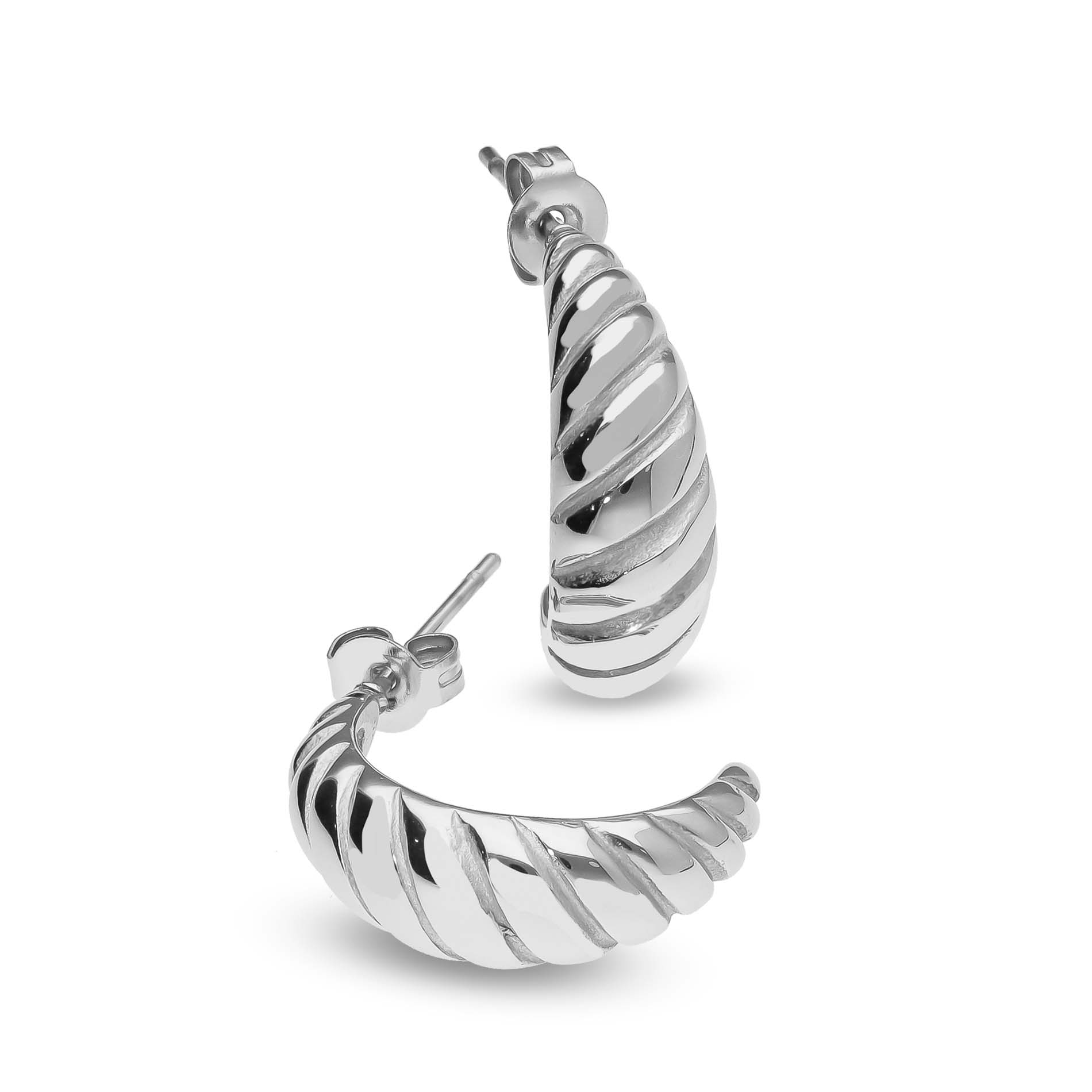 Croissant earring silver